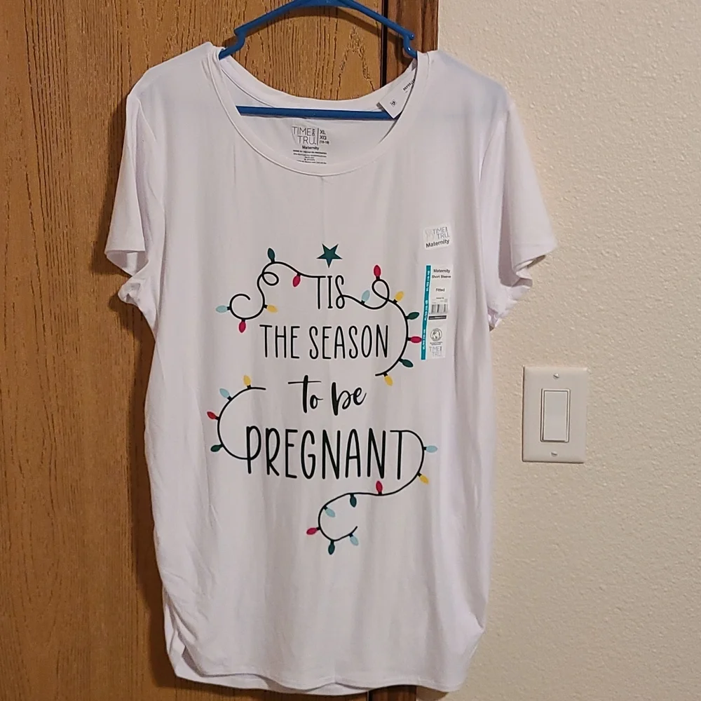 NWT M (8-10) Time & Tru Maternity SS Tee - Picture 1 of 11